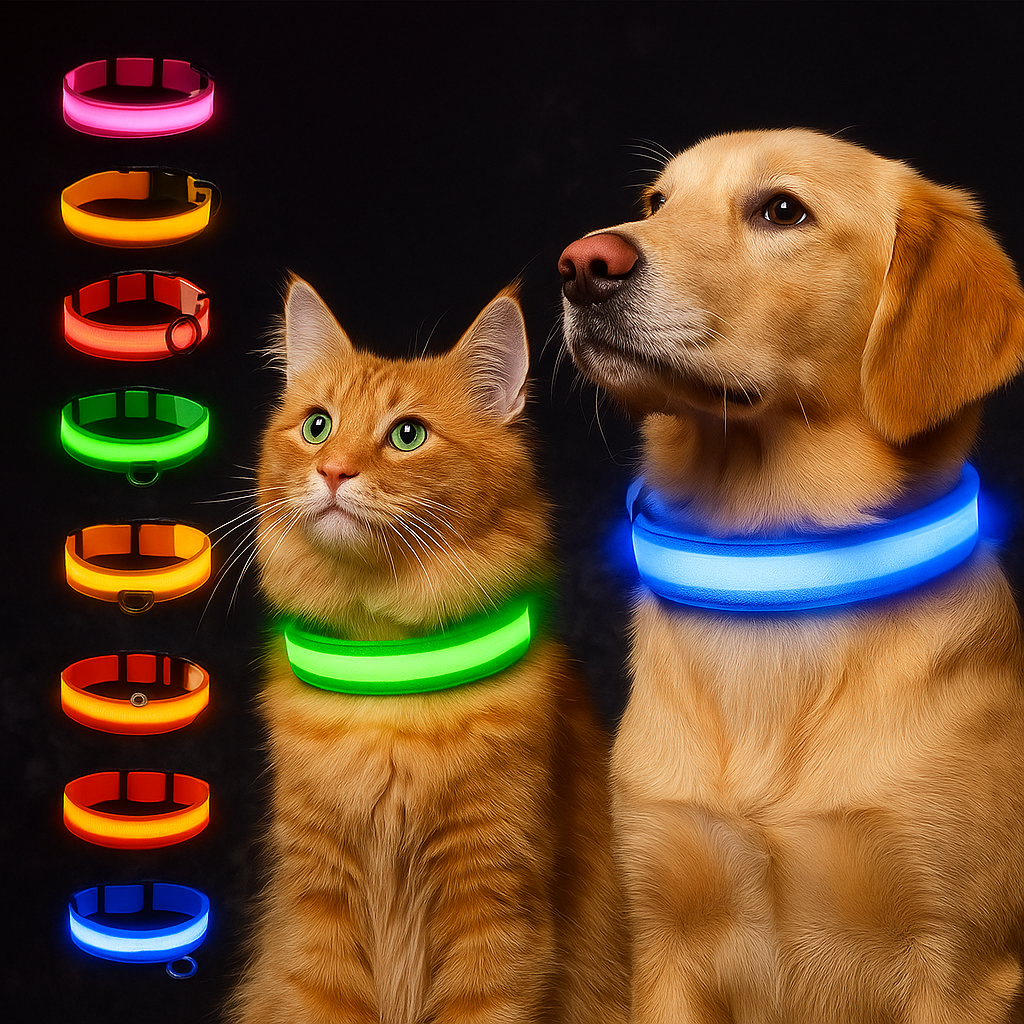 LED Veiligheids-Halsband voor Honden – Oplaadbaar & Verstelbaar